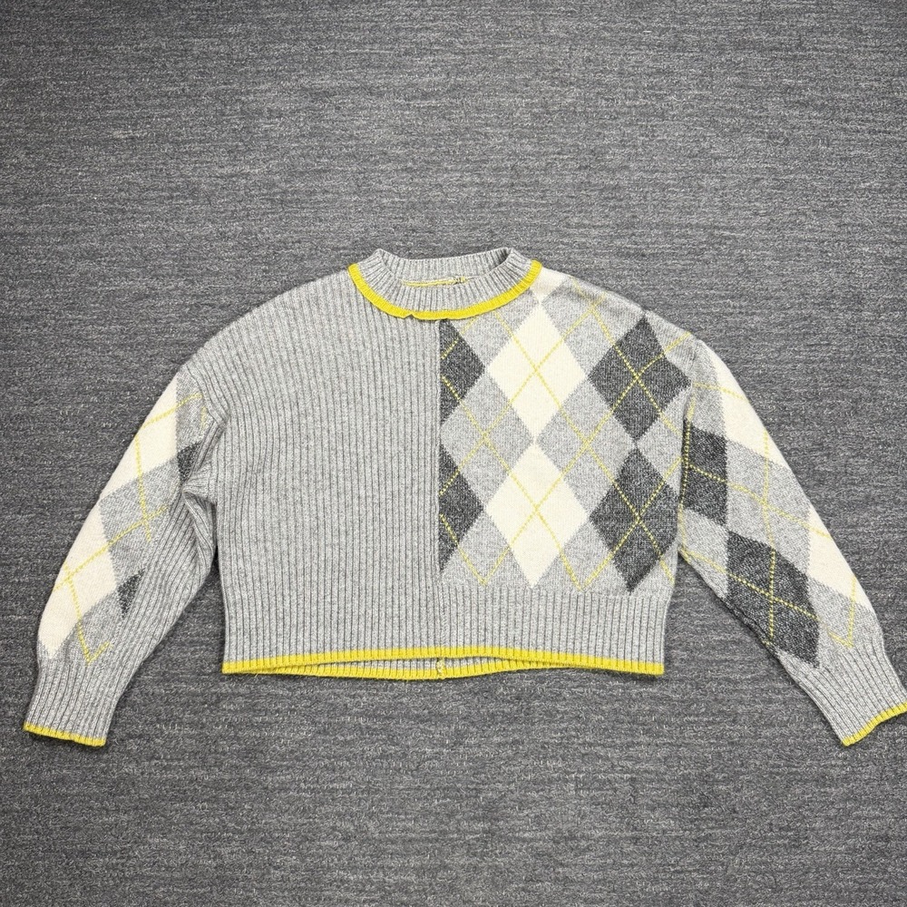 Pringle of Scotland X HM Sweater Women Medium Oversized Argyle Wool Blend Boxy